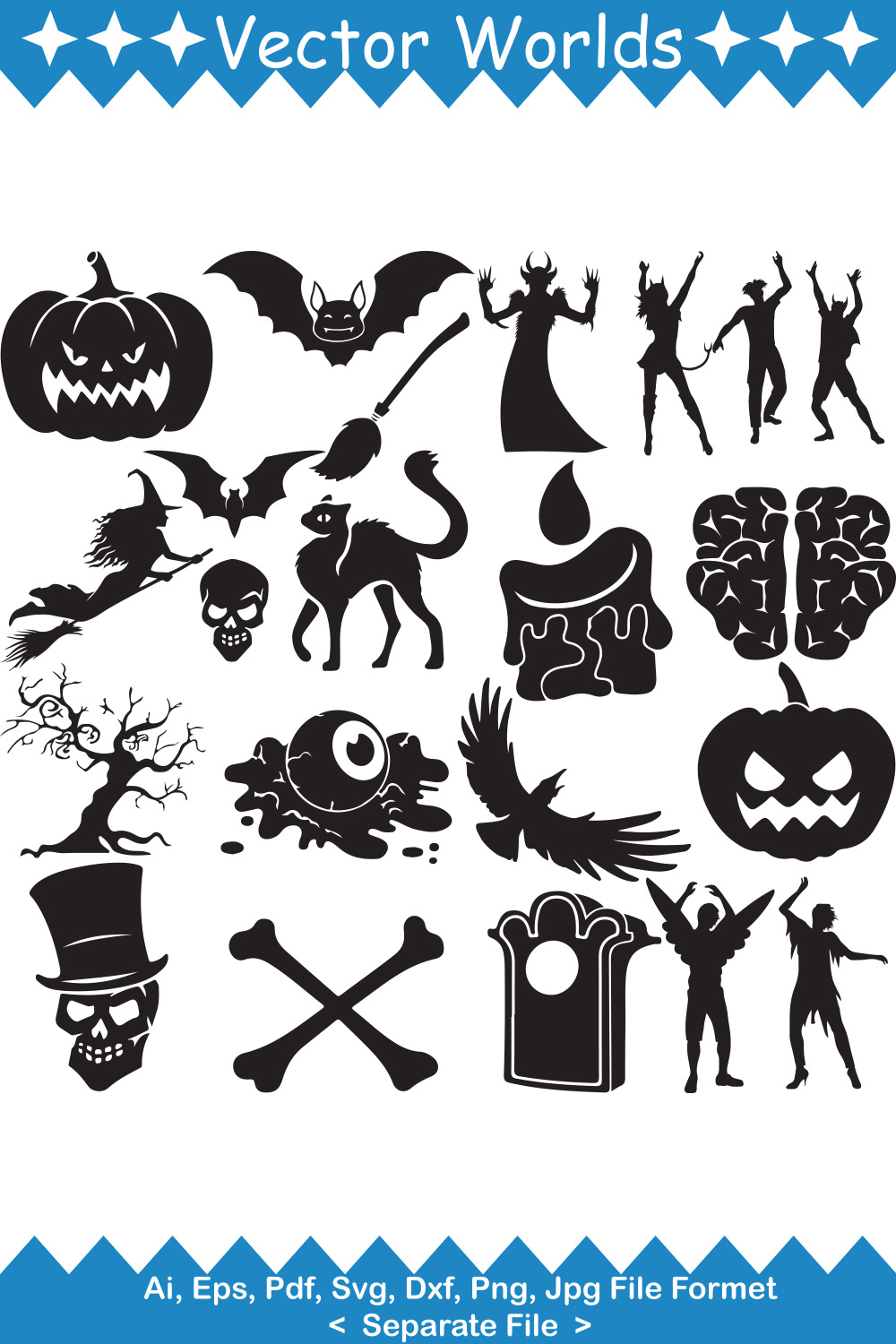 Halloween Party SVG Vector Design pinterest preview image.