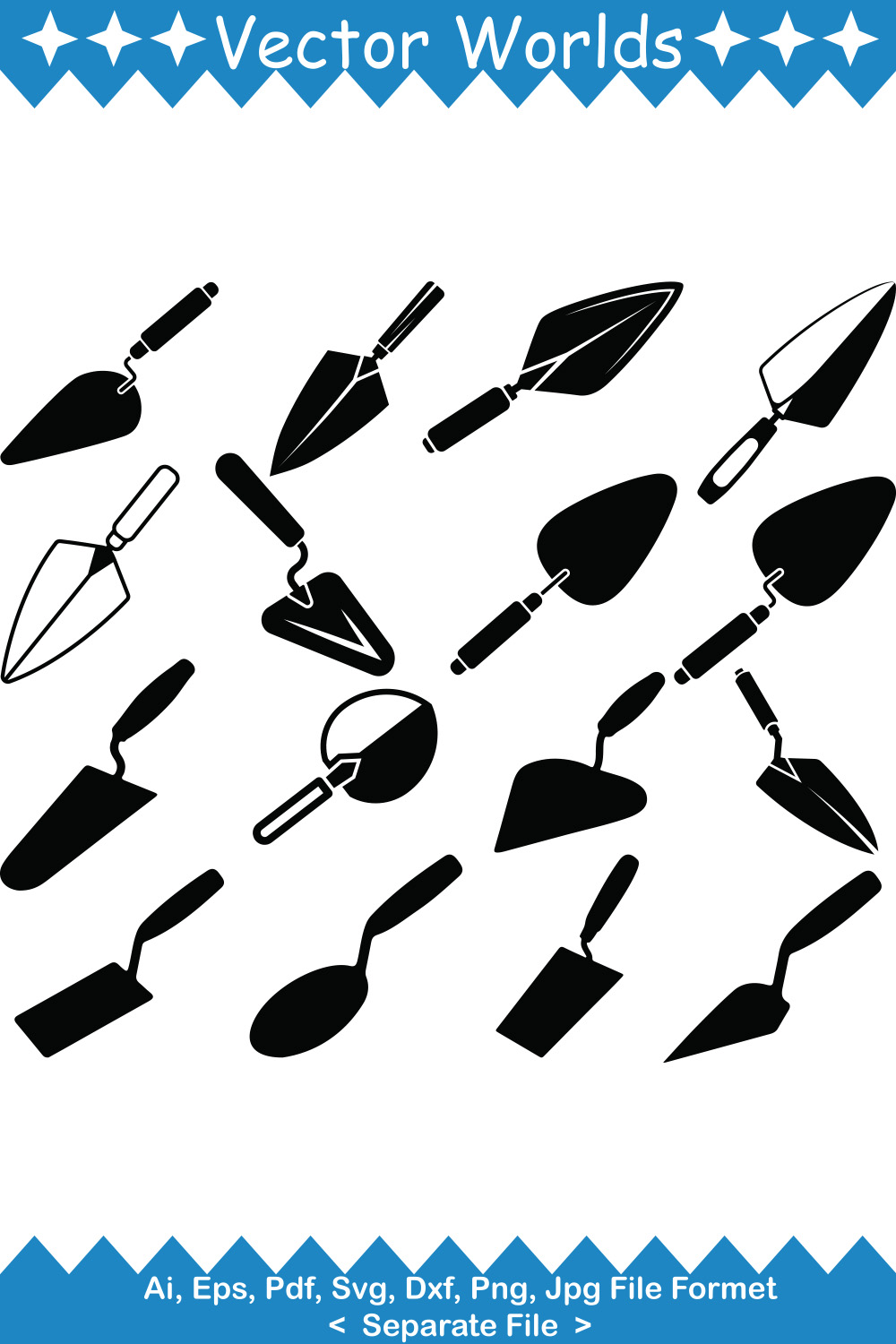 Trowel SVG Vector Design pinterest preview image.