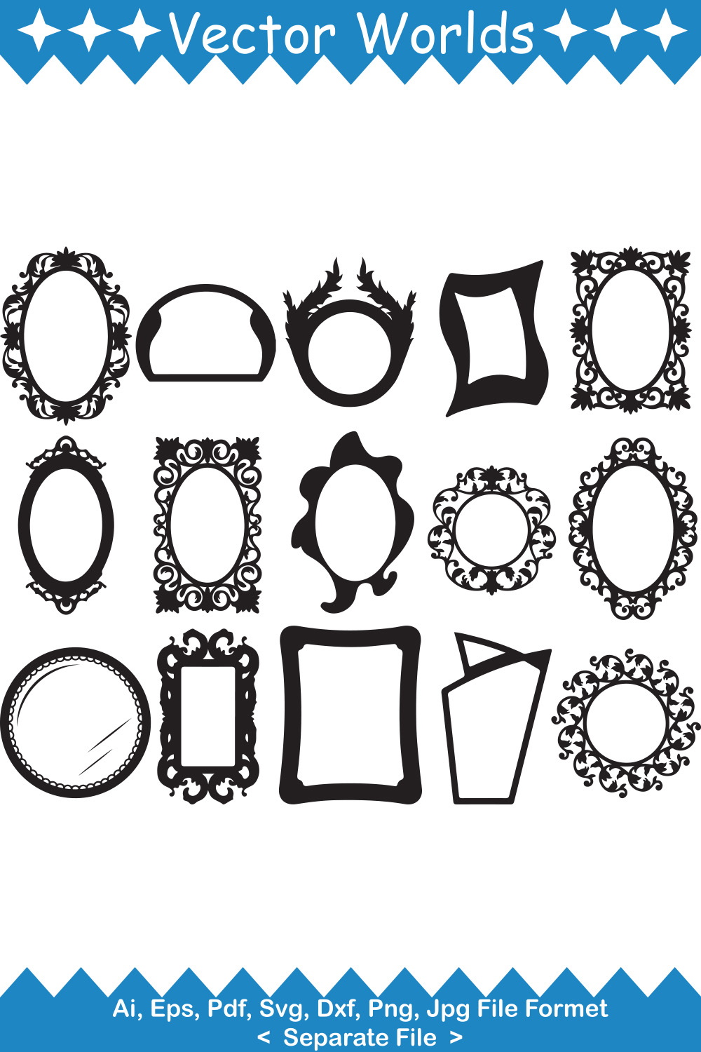 Hand Mirror SVG Vector Design pinterest preview image.