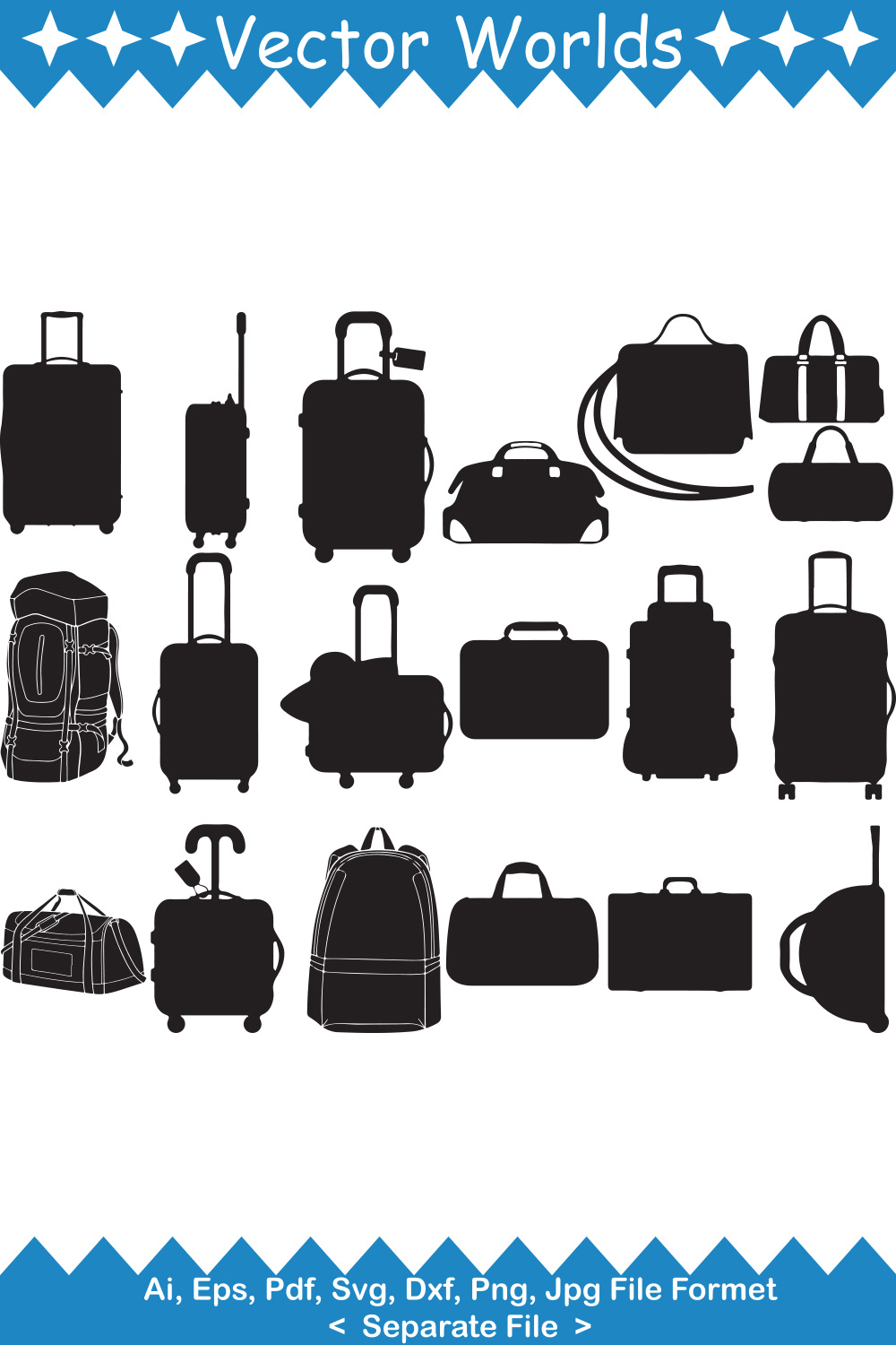 Duffel Bag SVG Vector Design pinterest preview image.