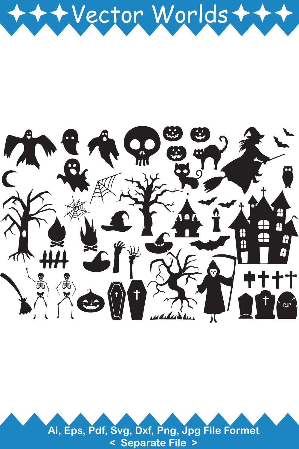 Halloween Which Party SVG Vector Design pinterest preview image.