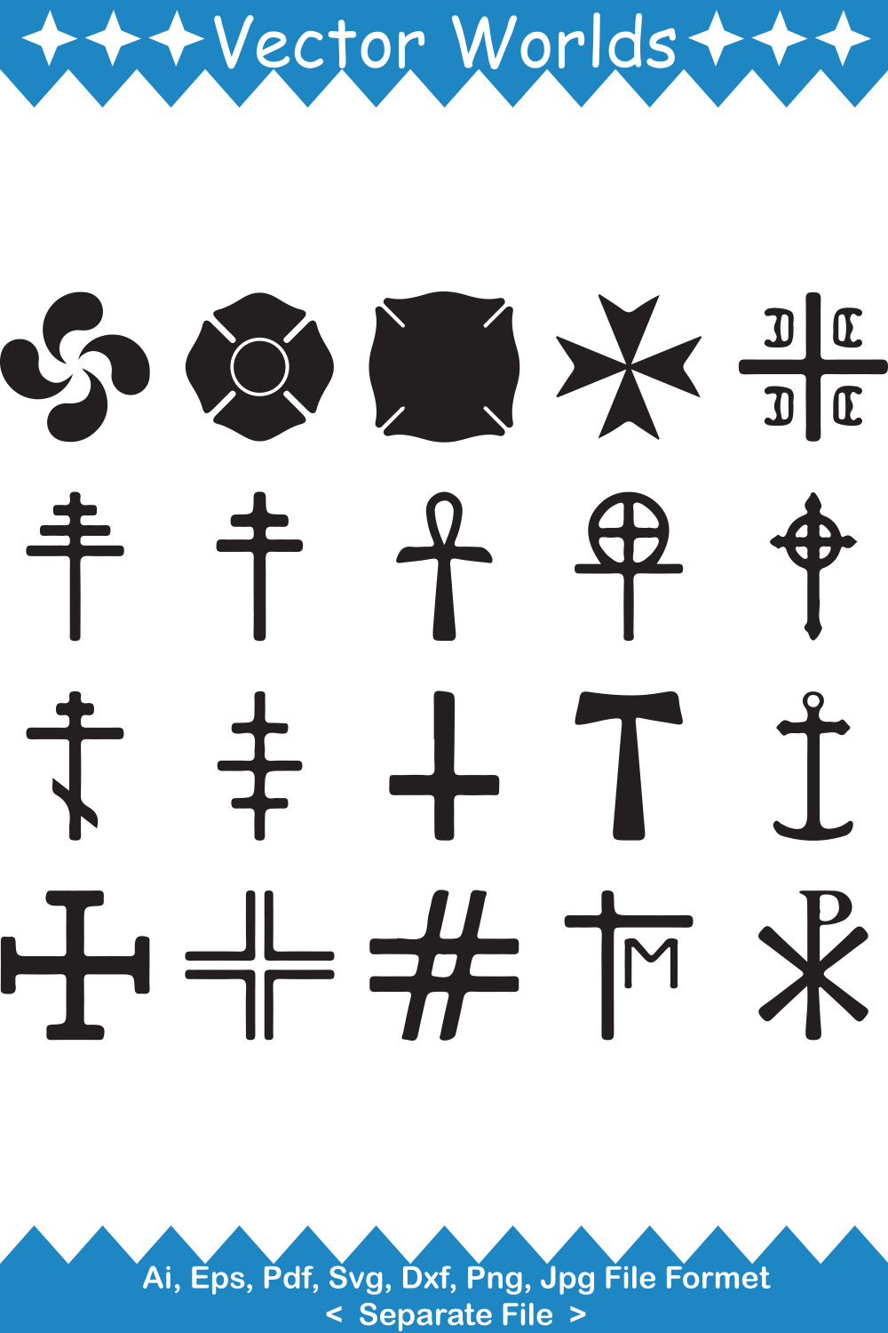 The Celtic Cross Symbol SVG Vector Design pinterest preview image.