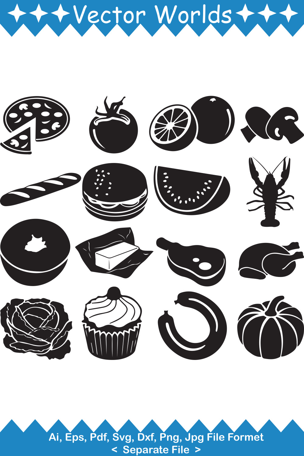Food SVG Vector Design pinterest preview image.