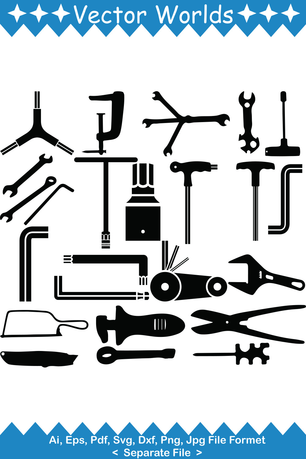 Hex Key SVG Vector Design pinterest preview image.