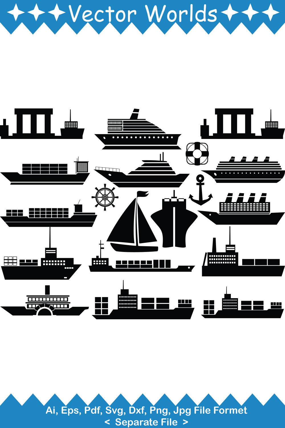 Oil Tank Ship SVG Vector Design pinterest preview image.