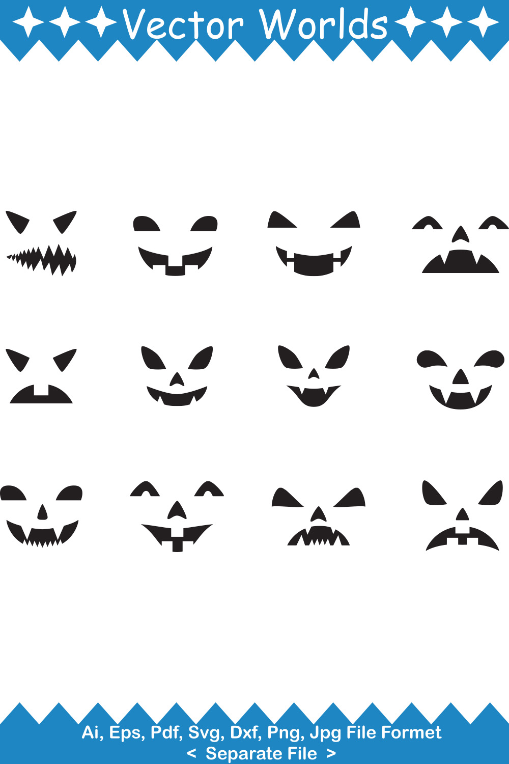 Halloween Mask SVG Vector Design pinterest preview image.