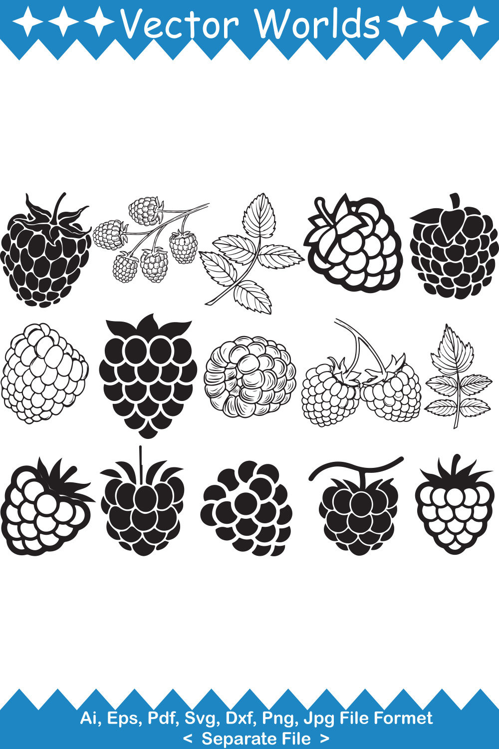 Raspberry SVG Vector Design pinterest preview image.