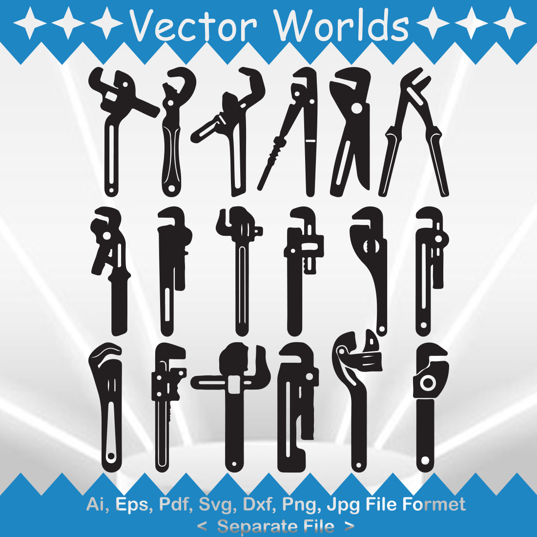 Wrench SVG Vector Design preview image.