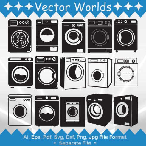 Washing Machine SVG Vector Design cover image.