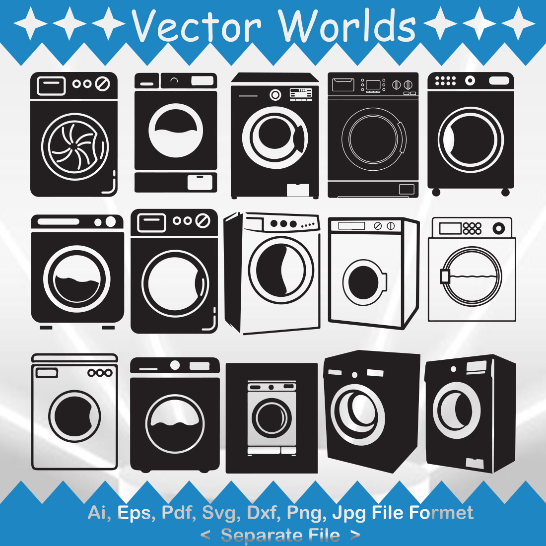 Washing Machine SVG Vector Design preview image.