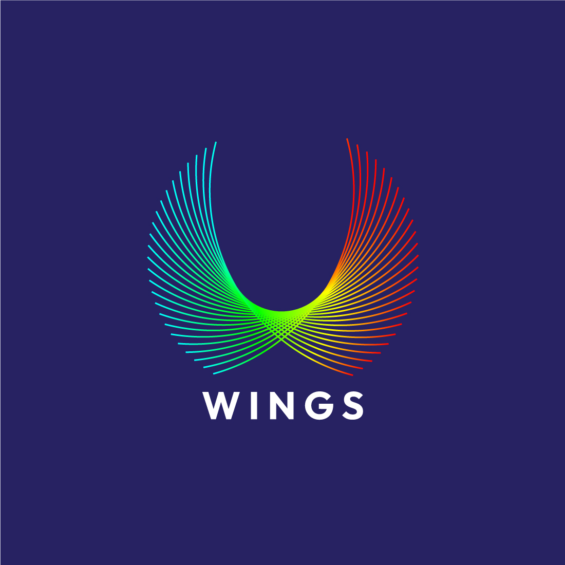 Wings Minimalist Logo Design preview image.