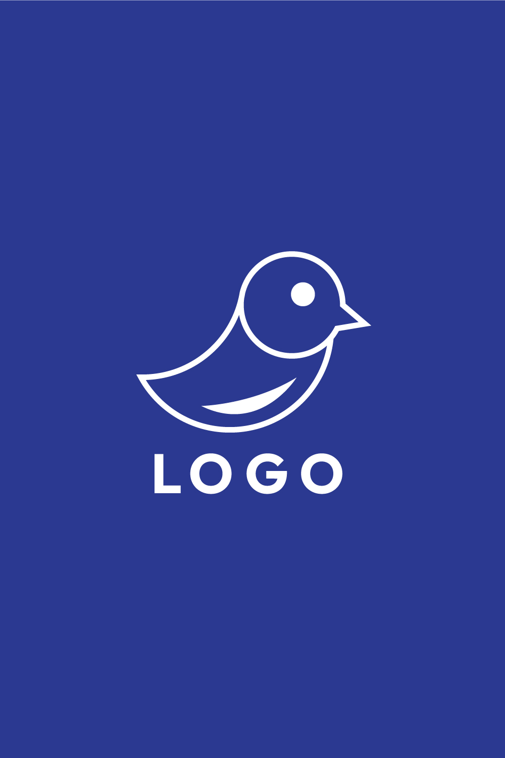 Bird Minimalist Logo Design pinterest preview image.