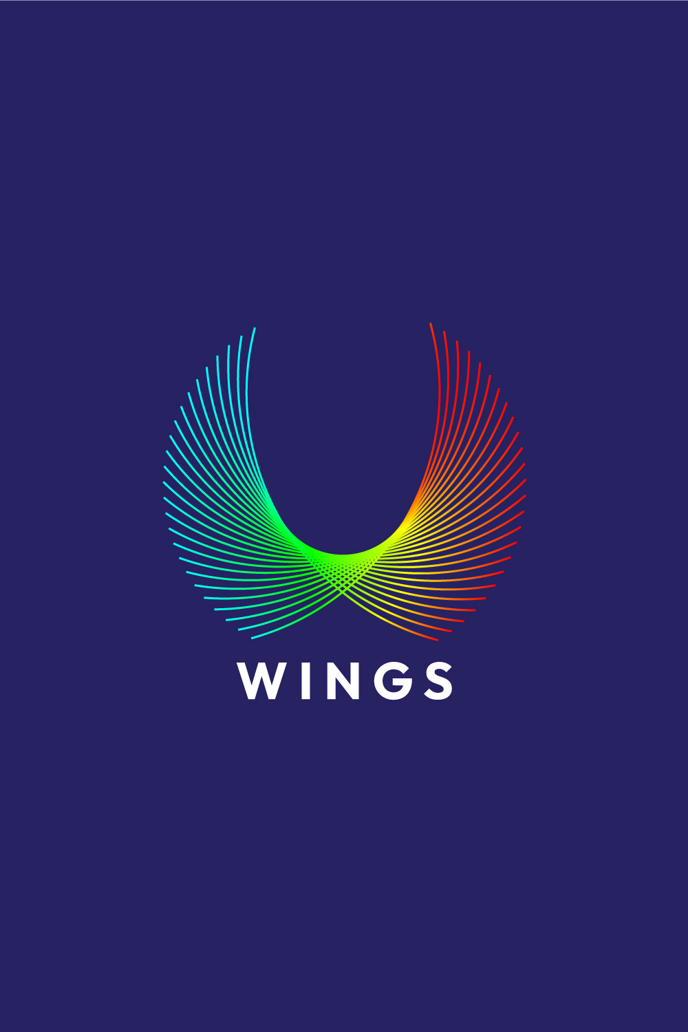 Wings Minimalist Logo Design pinterest preview image.