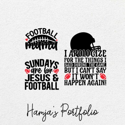 Football Typography bundle cover image.