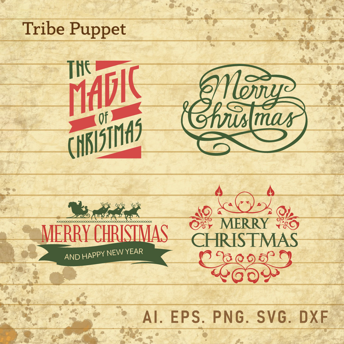 Christmas Typography Bundle cover image.