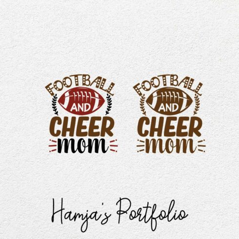 Football And Cheer Mom Typography Vector cover image.
