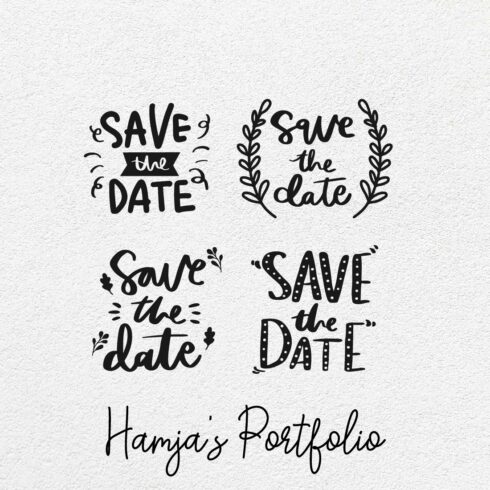 Save The Date Typography Vector Svg cover image.
