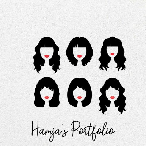Woman Hair Style Vector Svg Bundle cover image.