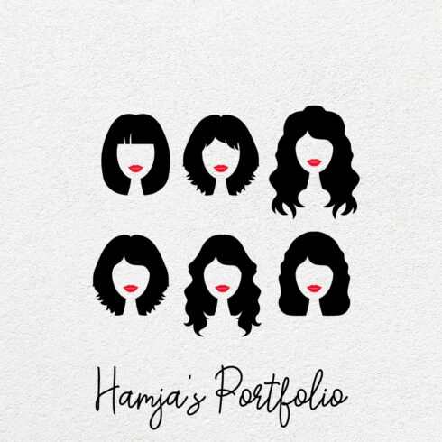 Woman Hair Style Vector Bundle cover image.