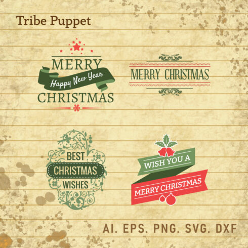 Christmas Typography Bundle cover image.