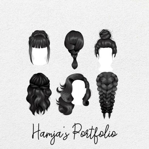 Woman Hair Style Vector Bundle cover image.
