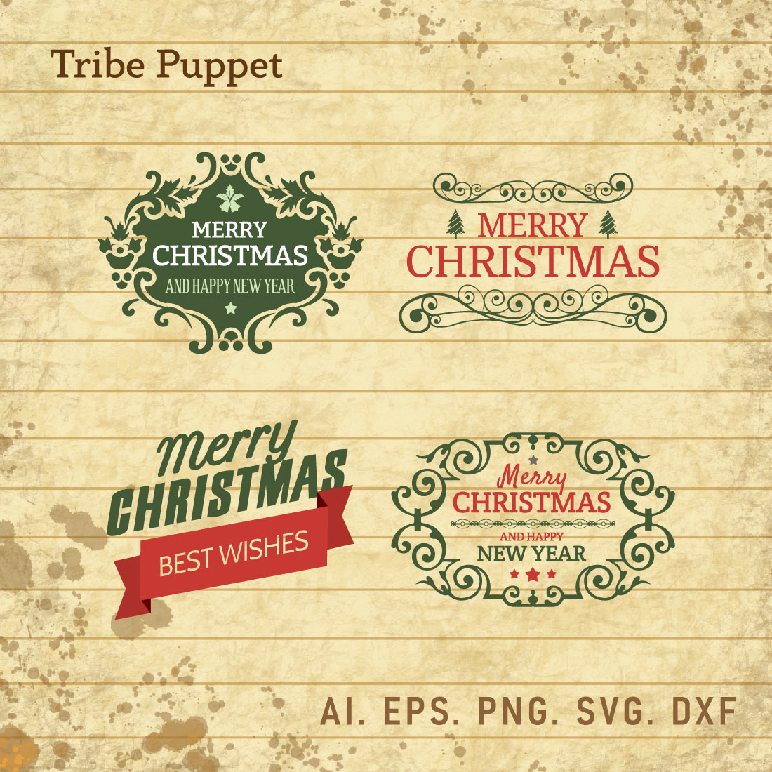 Christmas Typography Bundle cover image.