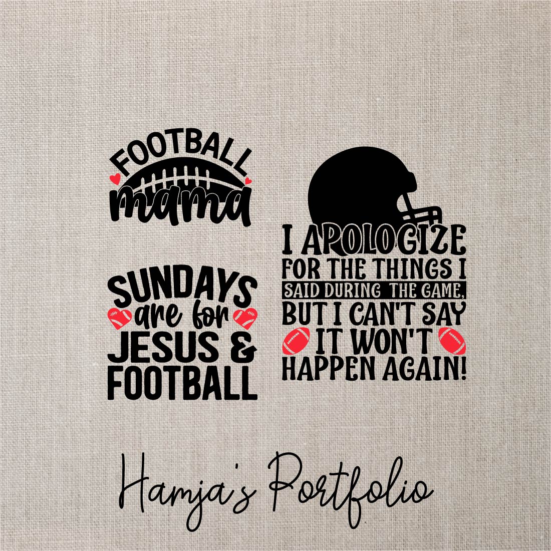 Football Typography bundle preview image.