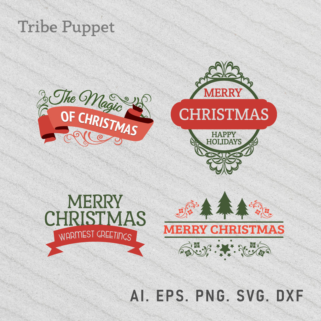 Christmas Typography Bundle preview image.