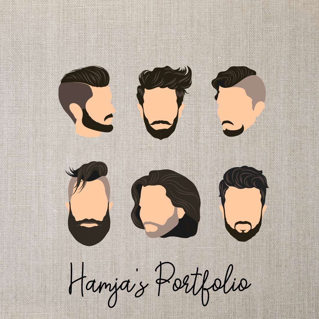 Man Hair Style Vector Svg Bundle preview image.