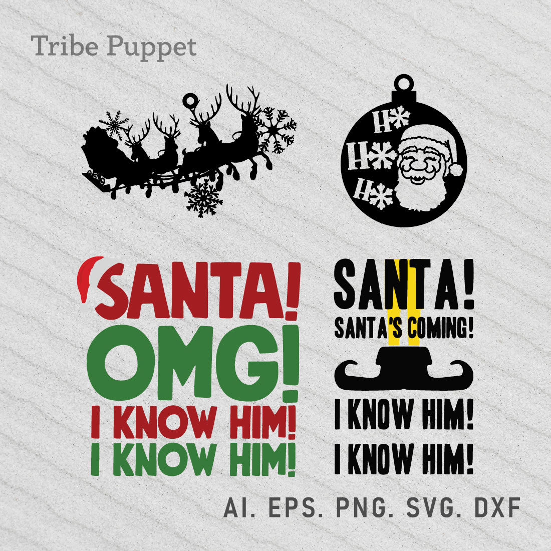 Christmas Typography Bundle preview image.