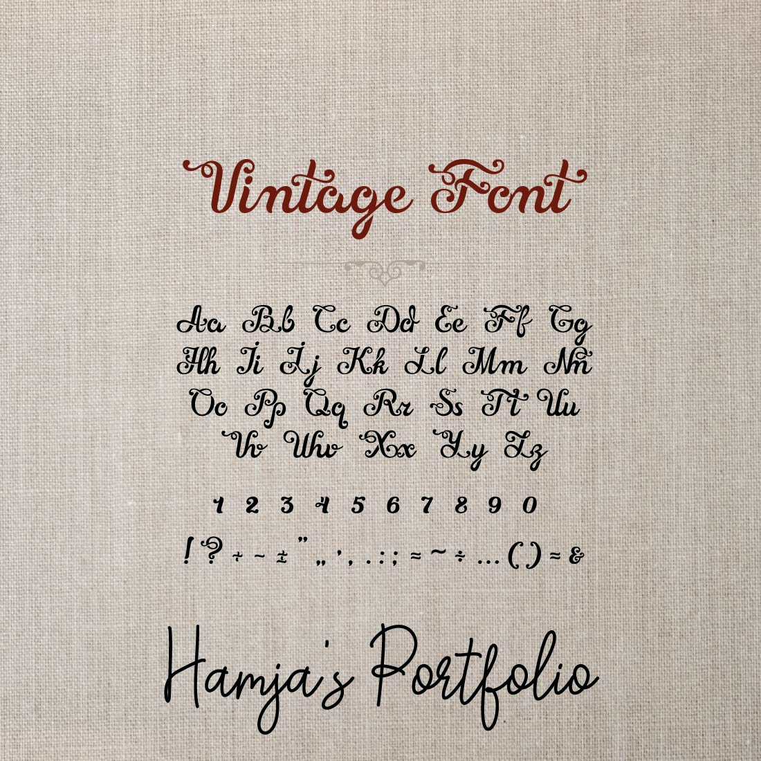 Vintage Font Vector Svg preview image.