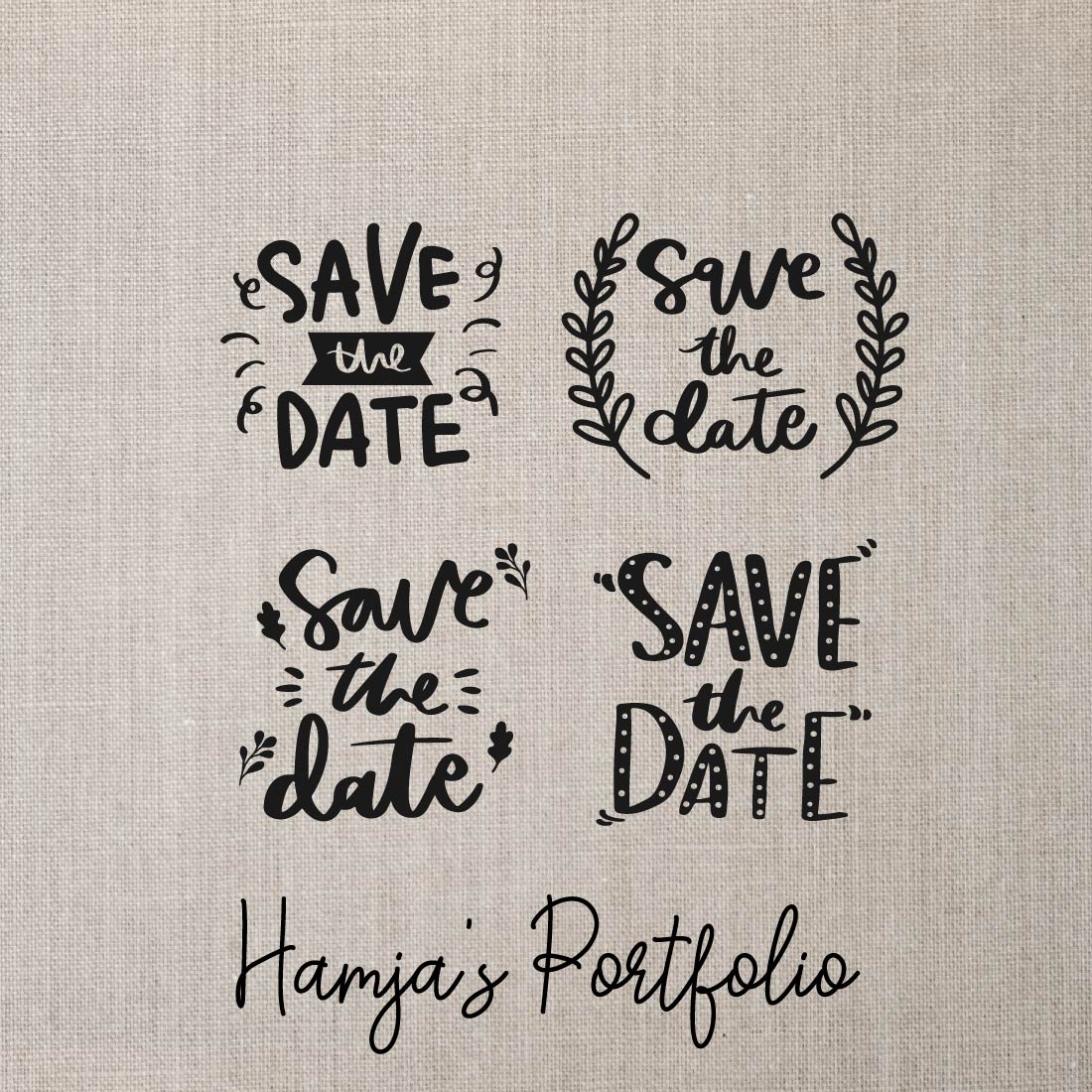 Save The Date Typography Vector Svg preview image.