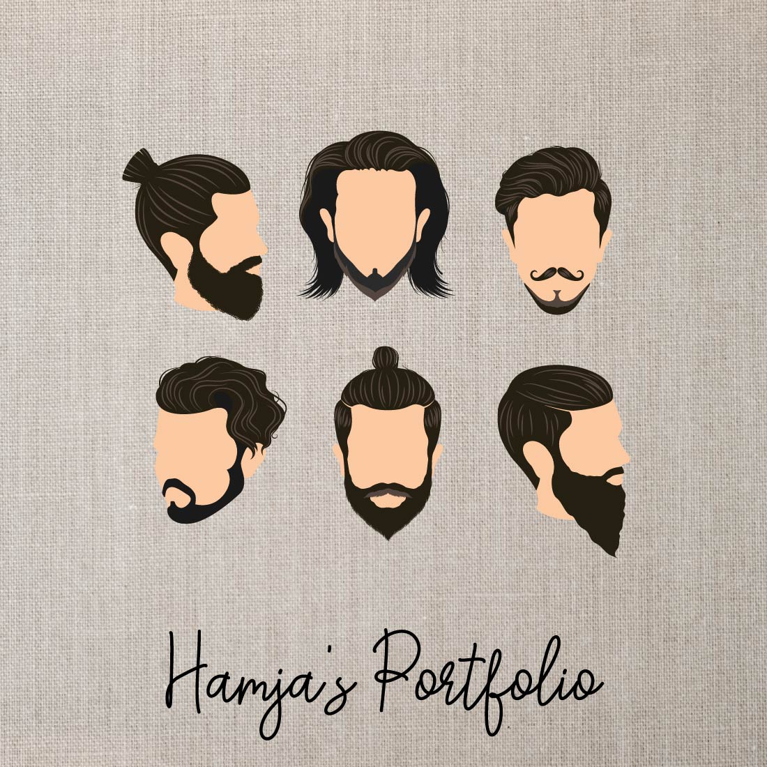 Man Hair Style Vector Svg Bundle preview image.