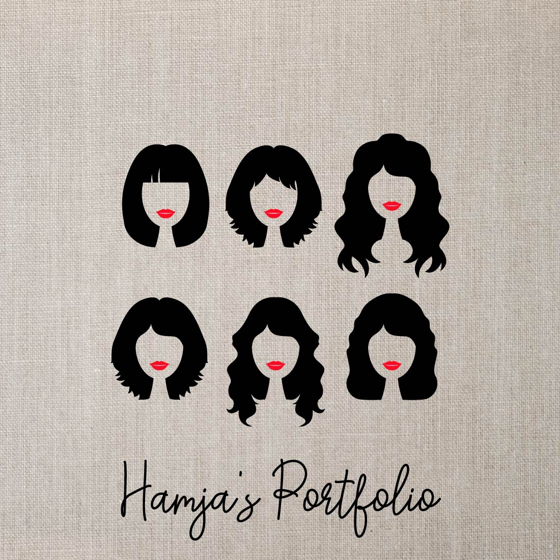 Woman Hair Style Vector Bundle preview image.