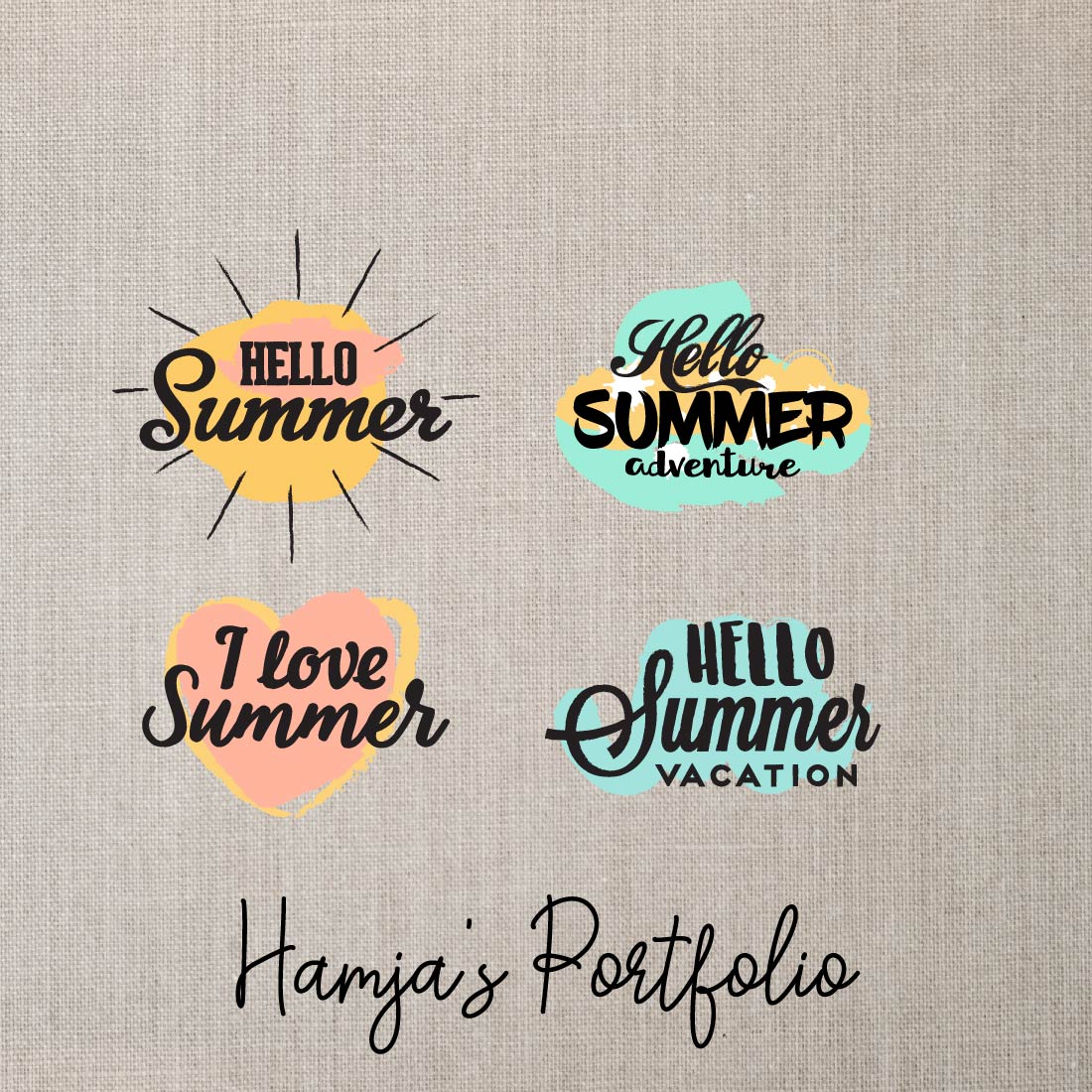 Hello Summer Vector Svg preview image.