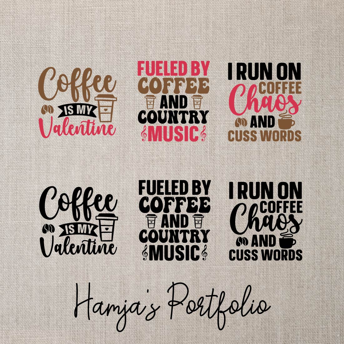 Coffee Typography Bundle preview image.