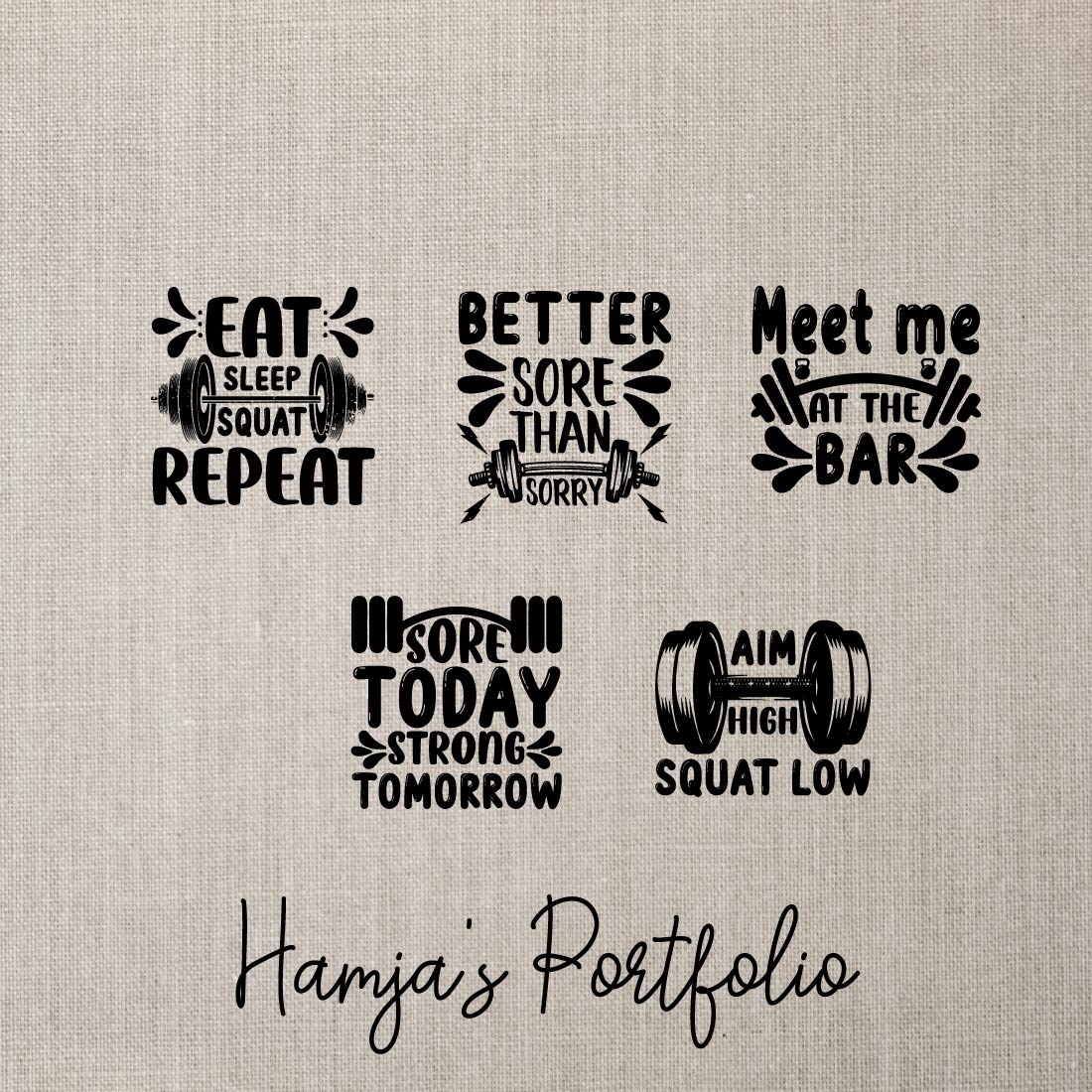 Gym Typography Vector preview image.