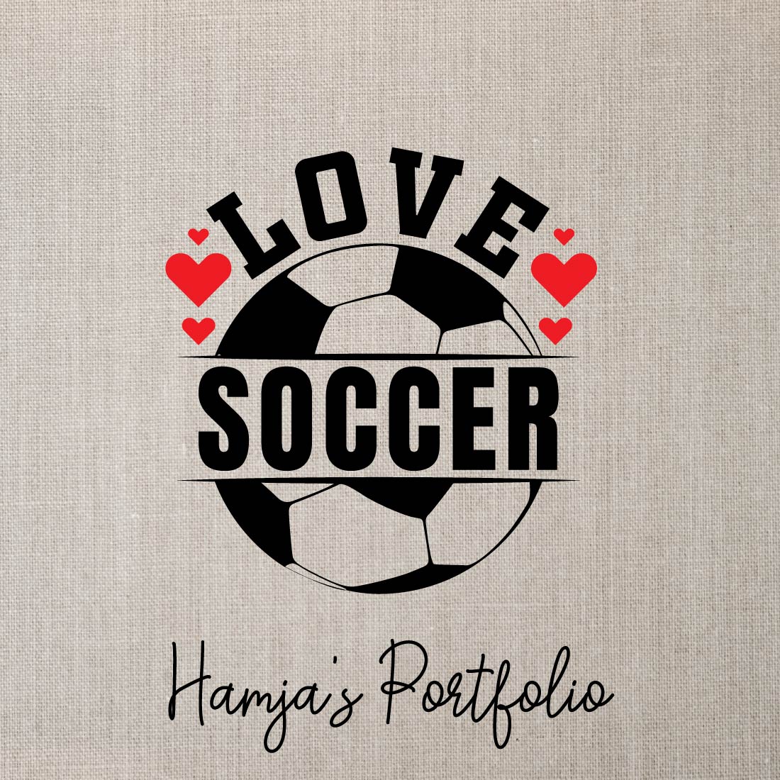 Love Soccer Vector Svg preview image.