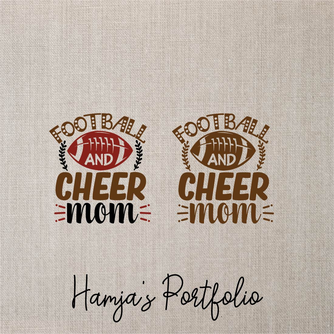 Football And Cheer Mom Typography Vector preview image.
