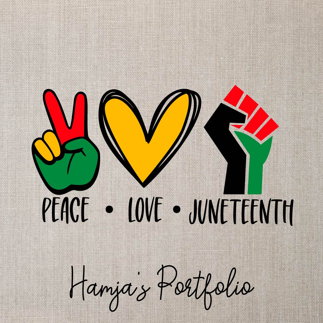 Peace Love Juneteenth Vector Svg preview image.