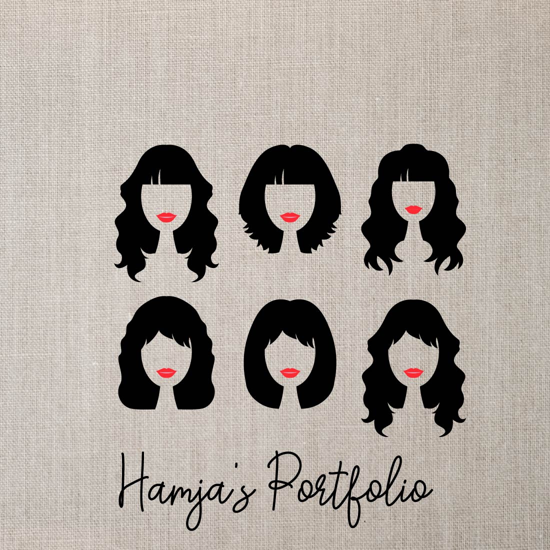 Woman Hair Style Vector Svg Bundle preview image.