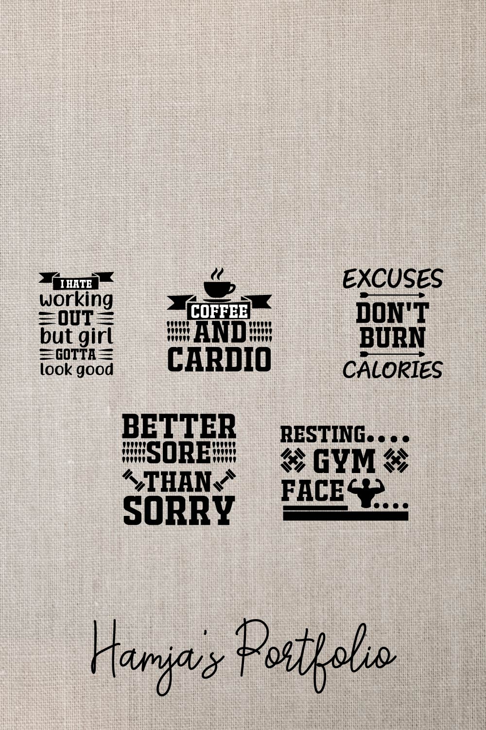 Gym Typography Vector Svg pinterest preview image.