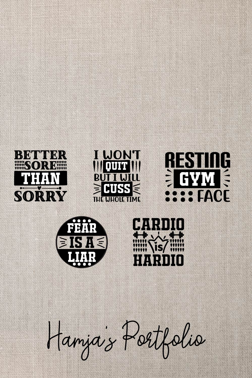 Gym Typography svg pinterest preview image.
