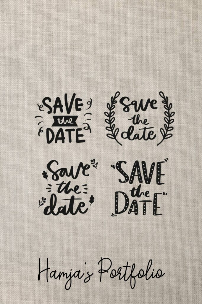 Save The Date Typography Vector Svg – MasterBundles