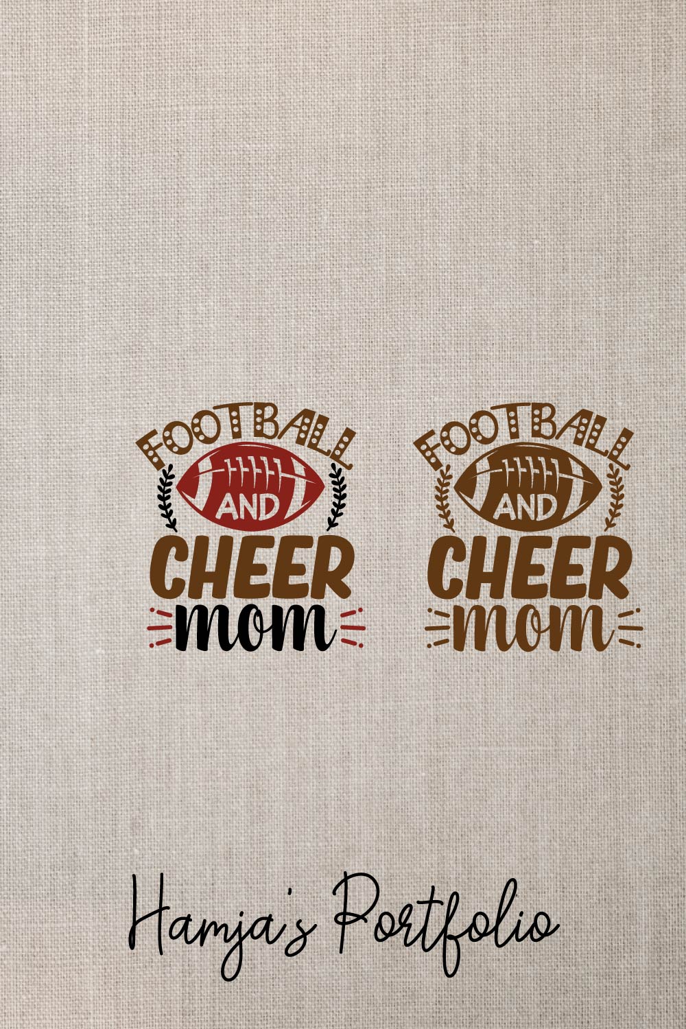 Football And Cheer Mom Typography Vector pinterest preview image.