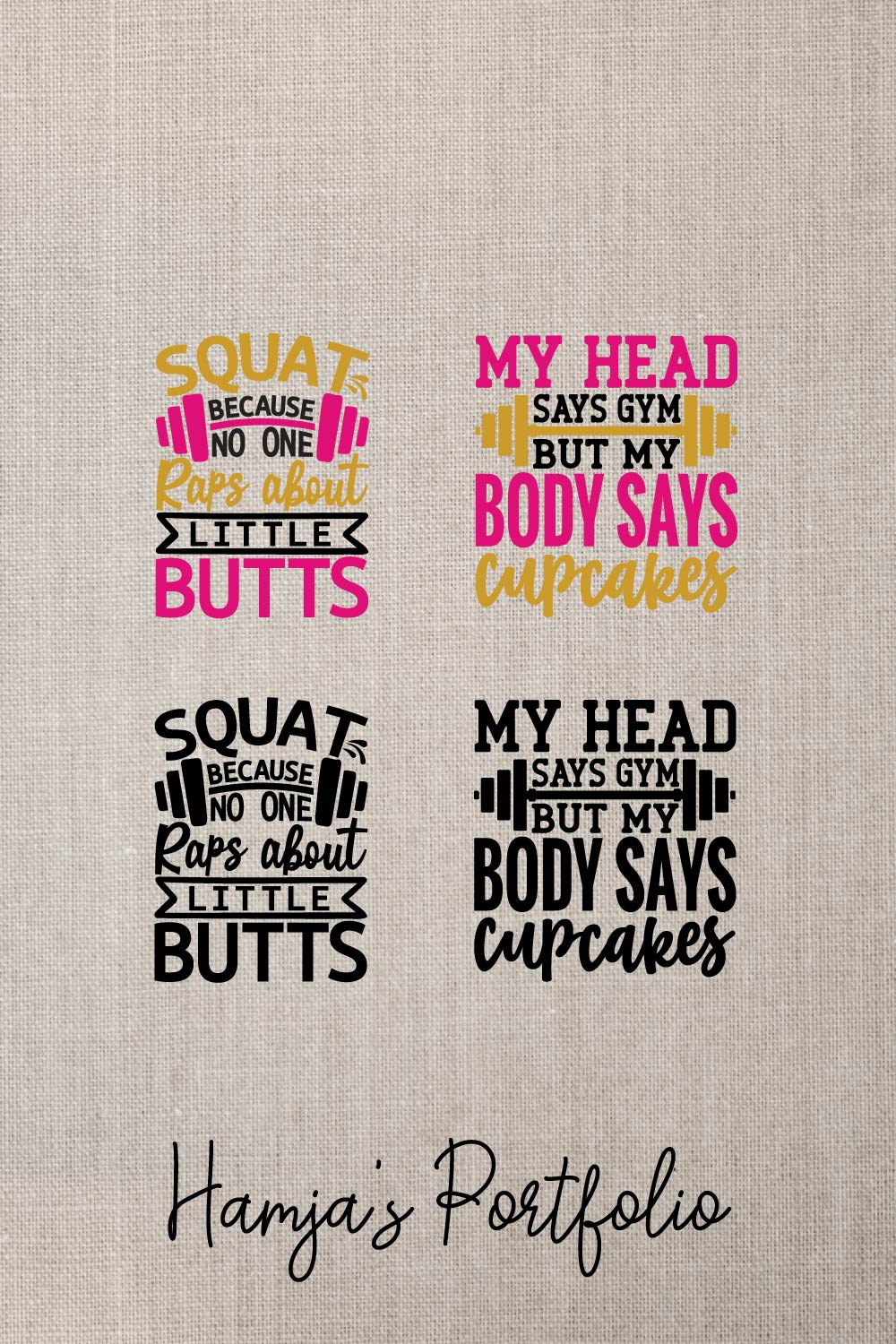 Gym Typography Vector Svg pinterest preview image.