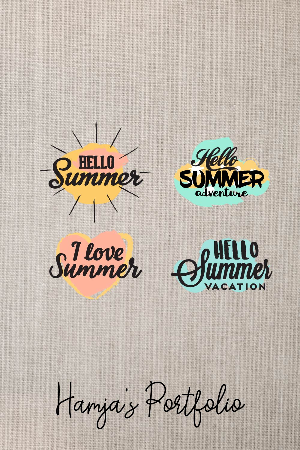 Hello Summer Vector Svg pinterest preview image.