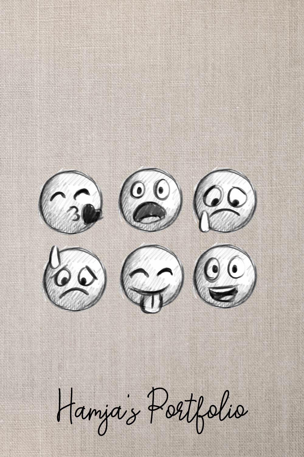 Funny Face Emoji Vector Bundle pinterest preview image.