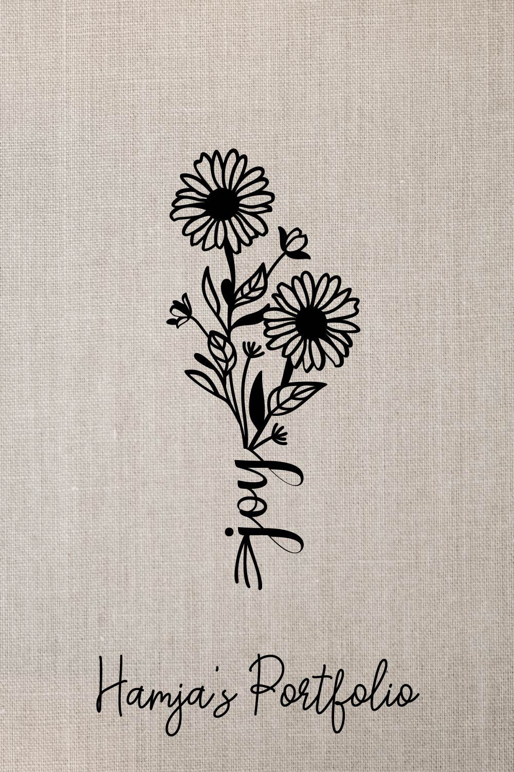 Flower Typography Vector Svg pinterest preview image.