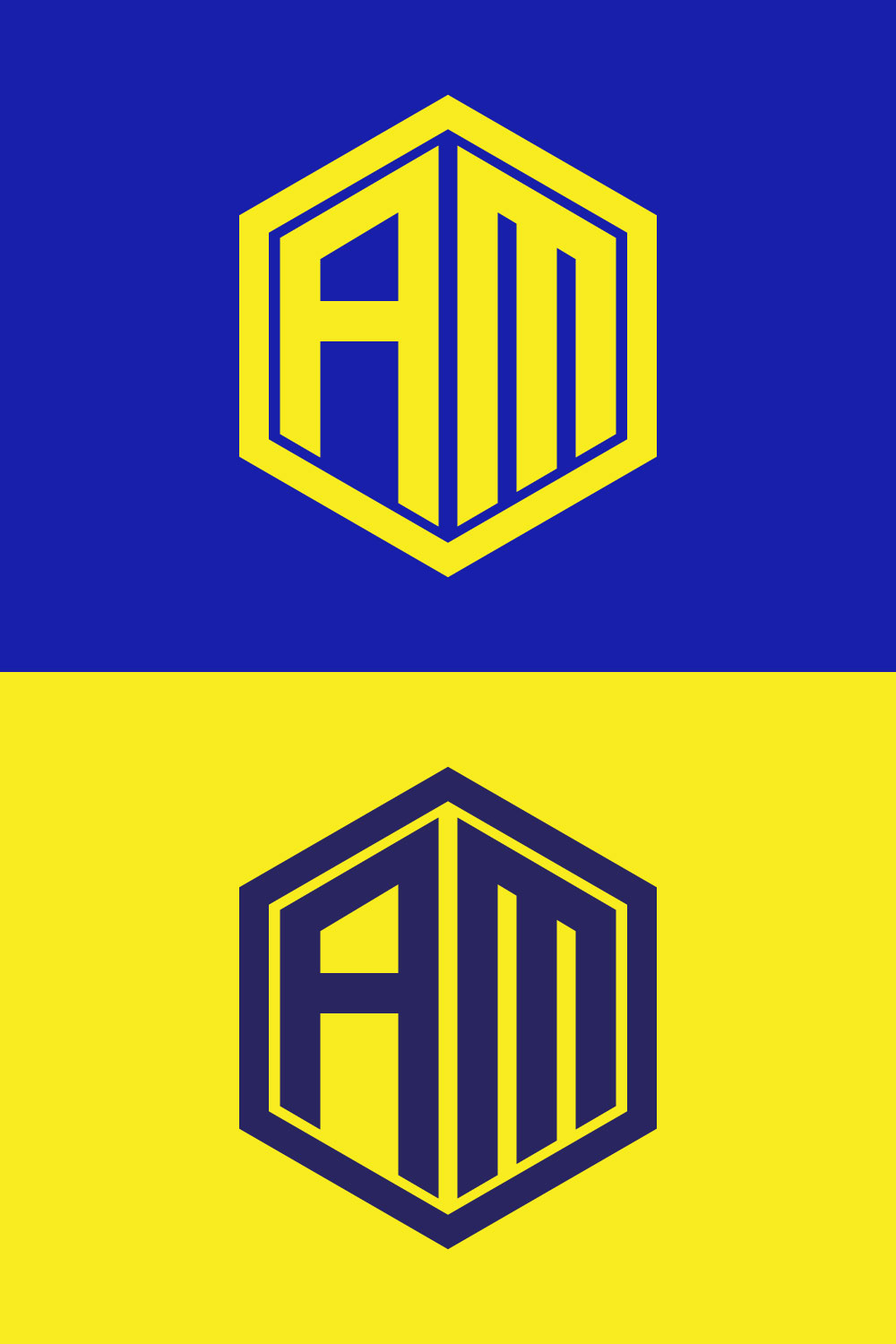 AM Logo Design pinterest preview image.